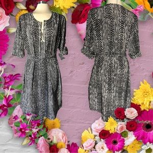 Michael Kors Black and White  Luxury Snake Print Dress Size XL